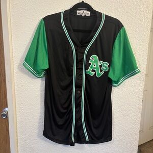 Oakland A's Black & Green‎ Baseball Jersey #27 – Adult Men Medium